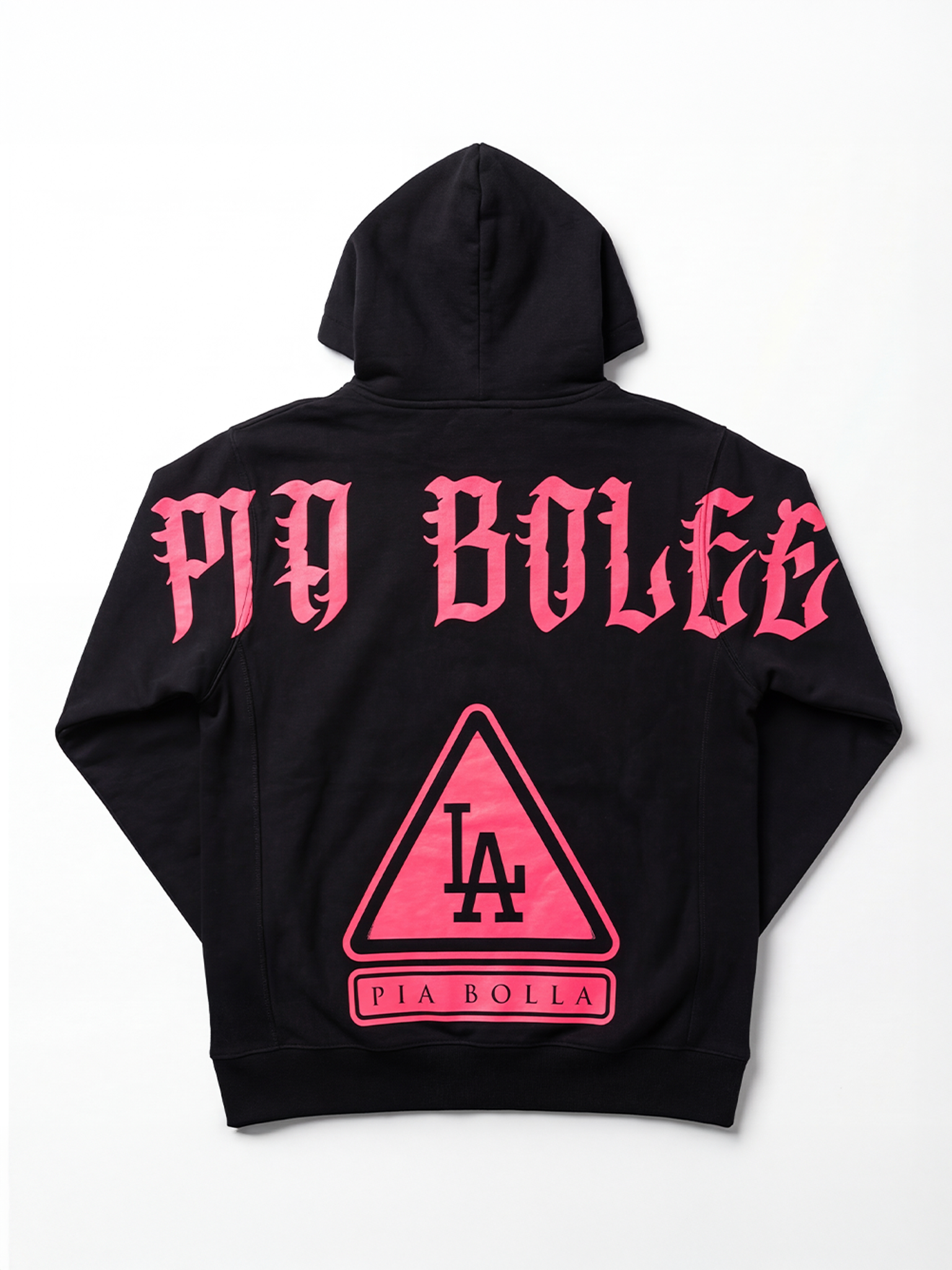 Hoodie LA black neon pink - PIA BOLTE® COUTURE