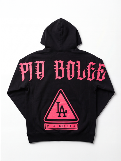 Hoodie LA black neon pink - PIA BOLTE® COUTURE