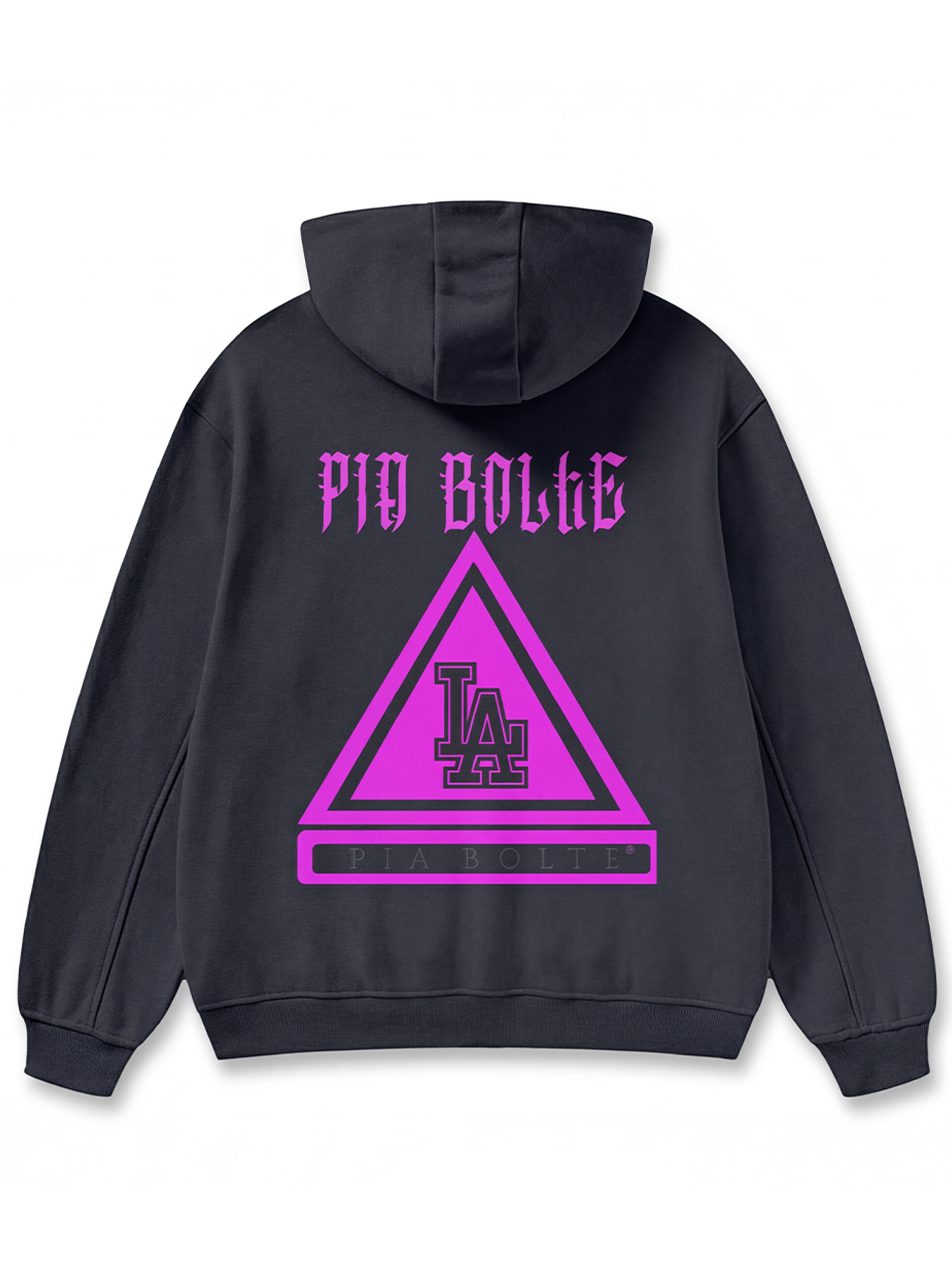WINTER Hoodie LA black pink fleece - PIA BOLTE® COUTURE