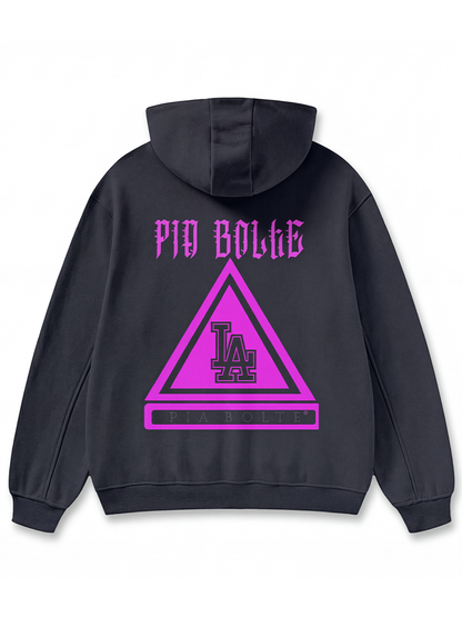 WINTER Hoodie LA black pink fleece - PIA BOLTE® COUTURE