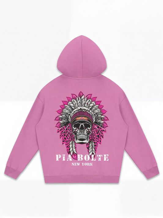 PIA BOLTE® Hoodie pink LOVE chief indiana skull (unisex)