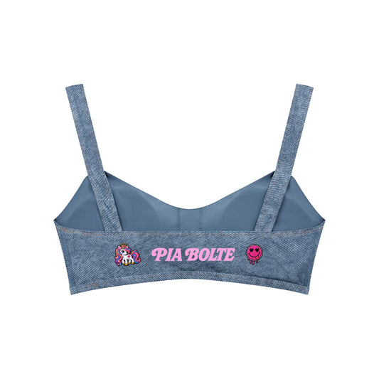 PIA BOLTE® PINK REBEL ICONS DENIM-LOOK BRA