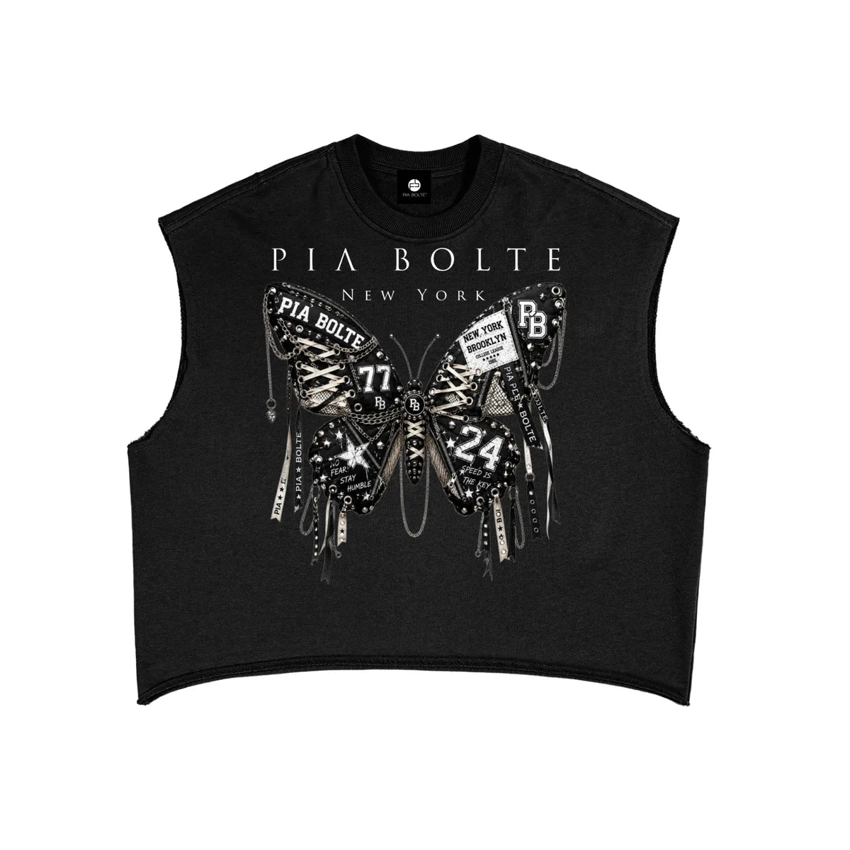 PIA BOLTE® REBEL BUTTERFLY & PUNK BUNNY SLEEVELESS TOP