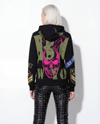 Hoodie black Skull Indian Army