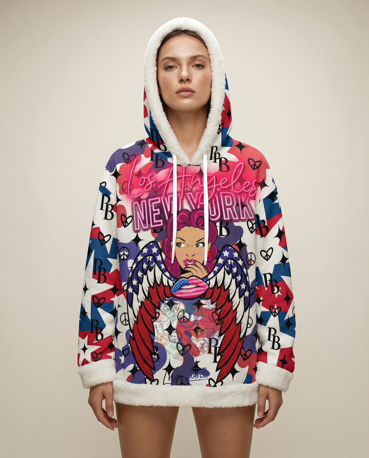 PIA BOLTE® Winter Hoodie – NYC Stars Angel Edition Cozy Glam - PIA BOLTE® COUTURE