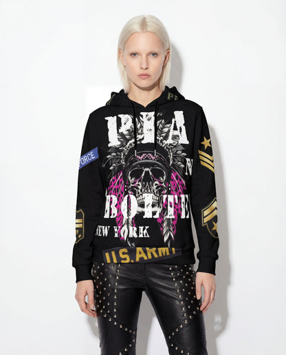 Hoodie black Skull Indian Army