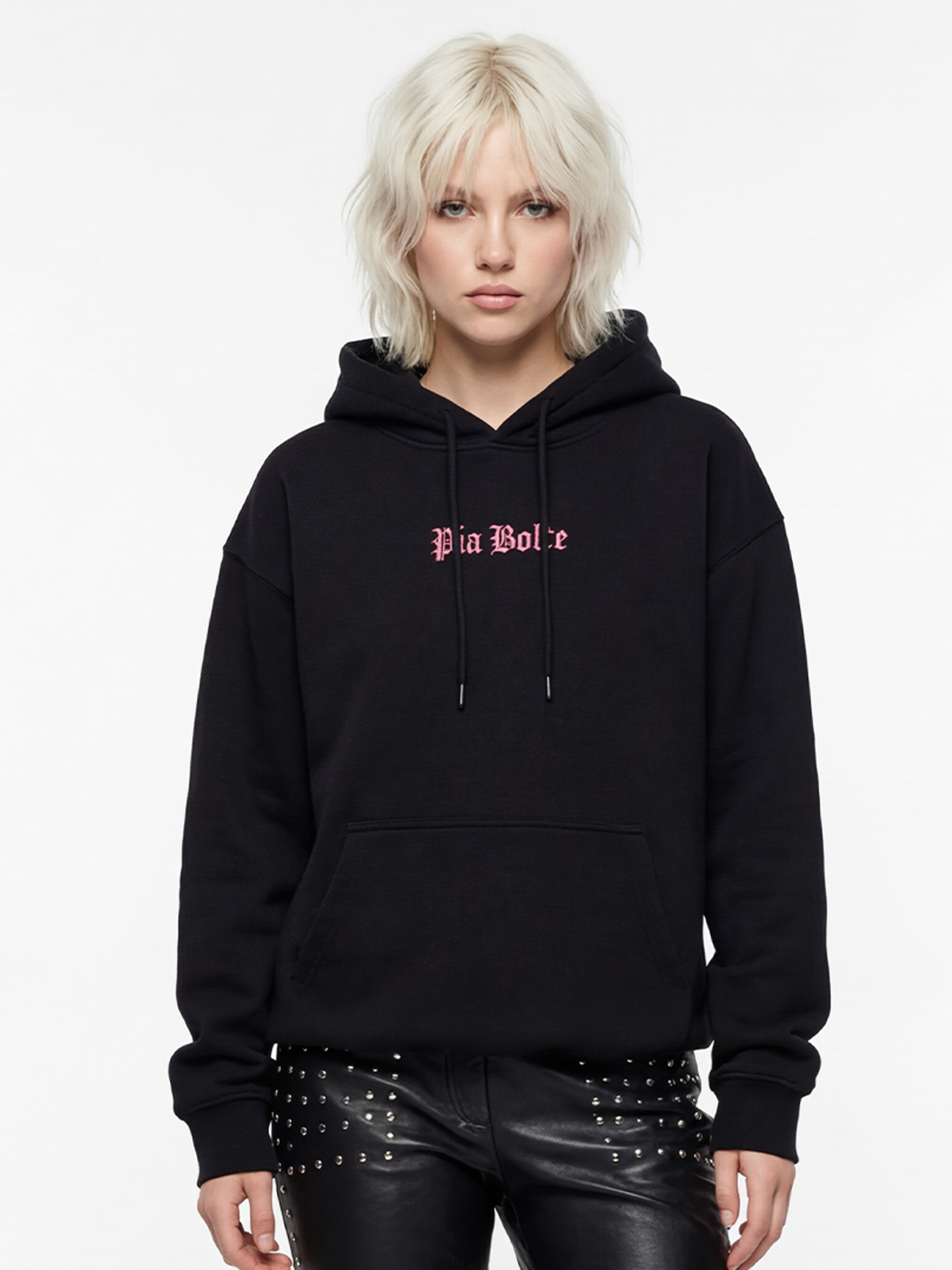 Hoodie LA black neon pink - PIA BOLTE® COUTURE