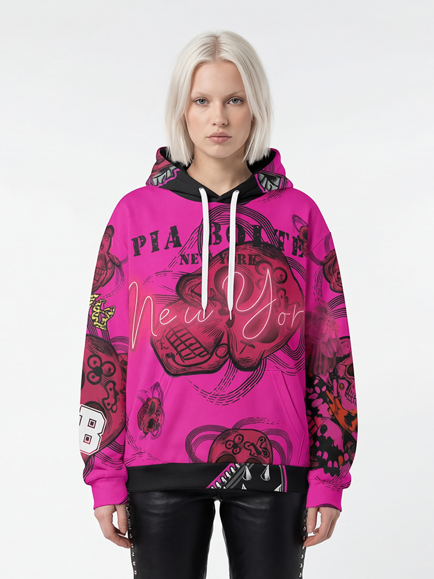 Hoodie Delft Pink Skully 👌👌