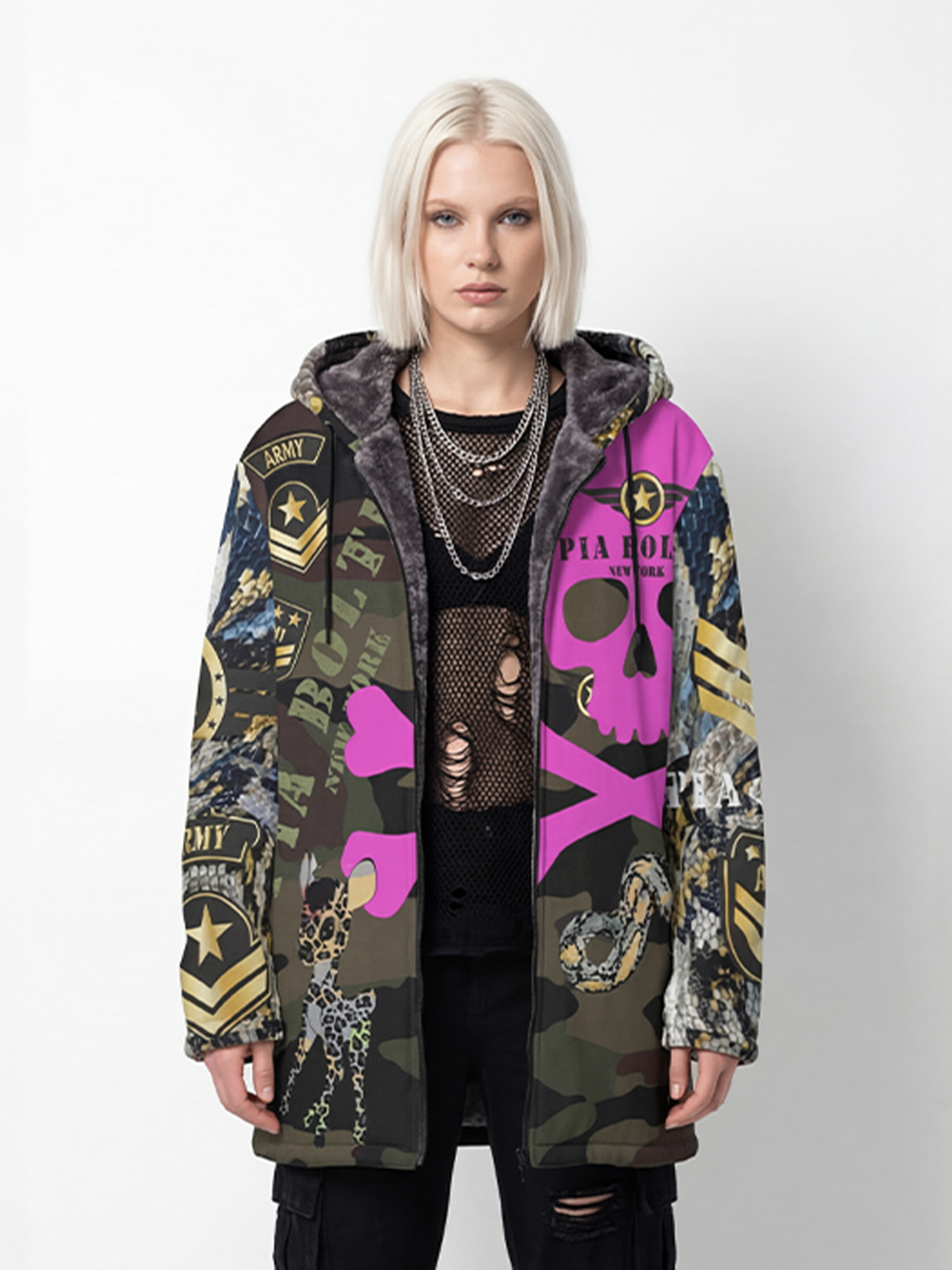 Hoodie jacket military Bambii - PIA BOLTE® COUTURE