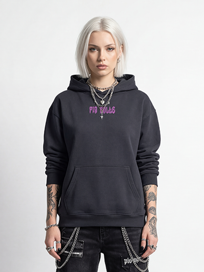 WINTER Hoodie LA black pink fleece - PIA BOLTE® COUTURE