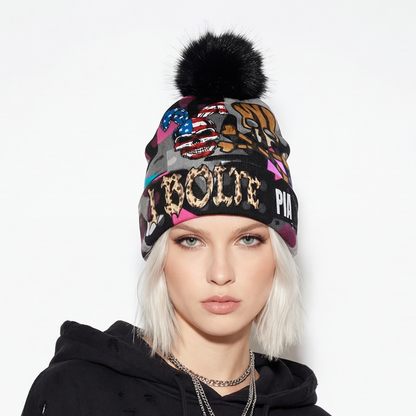 PIA BOLTE® Beanie – Leo Pink Skull Edition