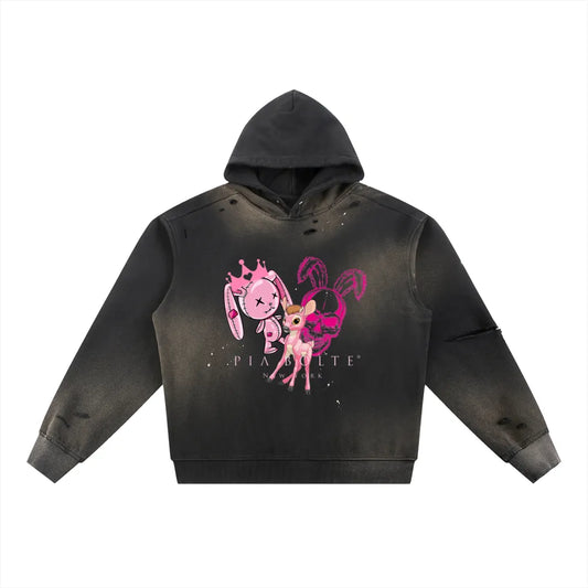 PIA BOLTE® Vintage Hoodie – Dark Bunny Edition