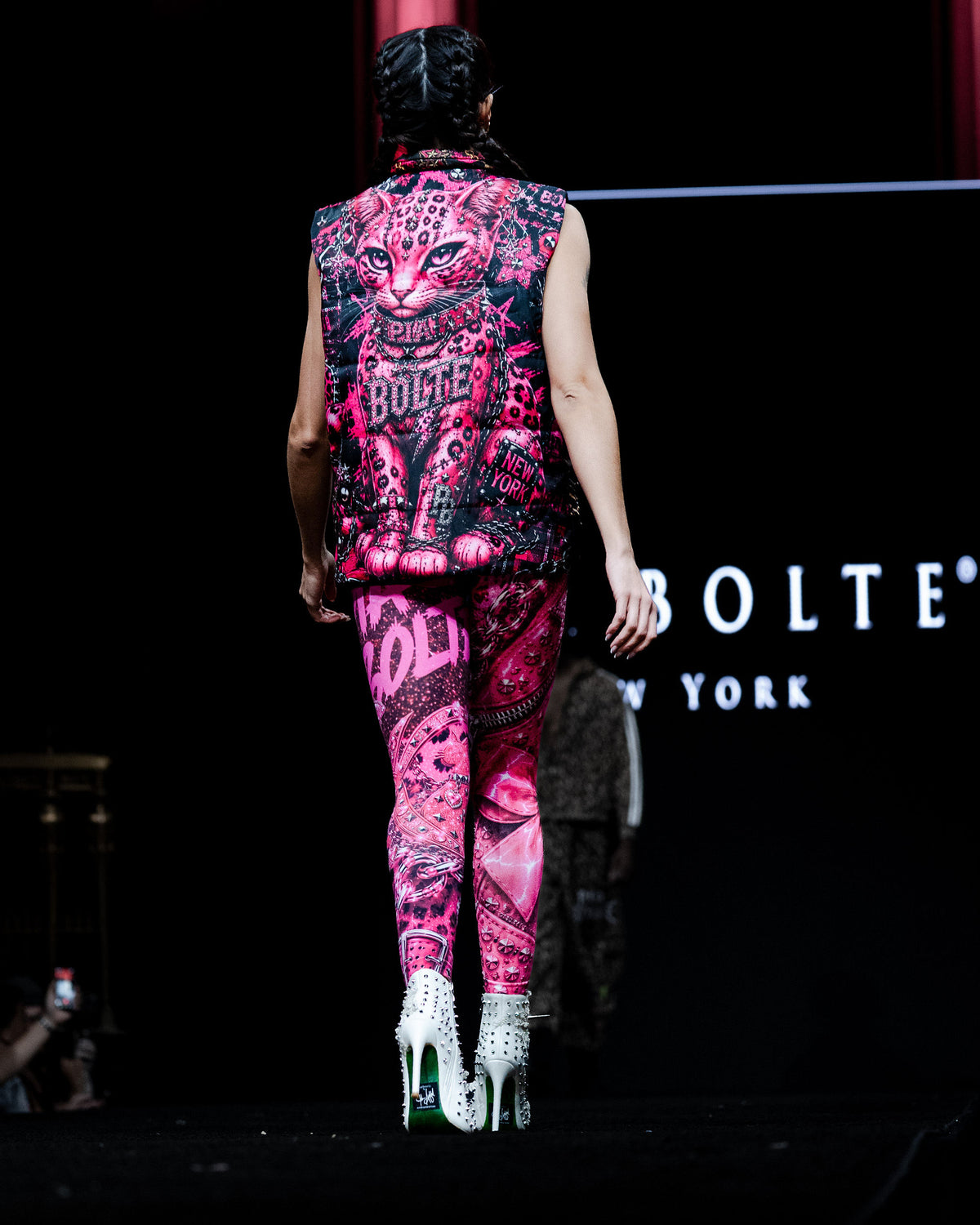 PIA BOLTE® PINK WILD TIGER & ROCKSTAR CAT STATEMENT VEST