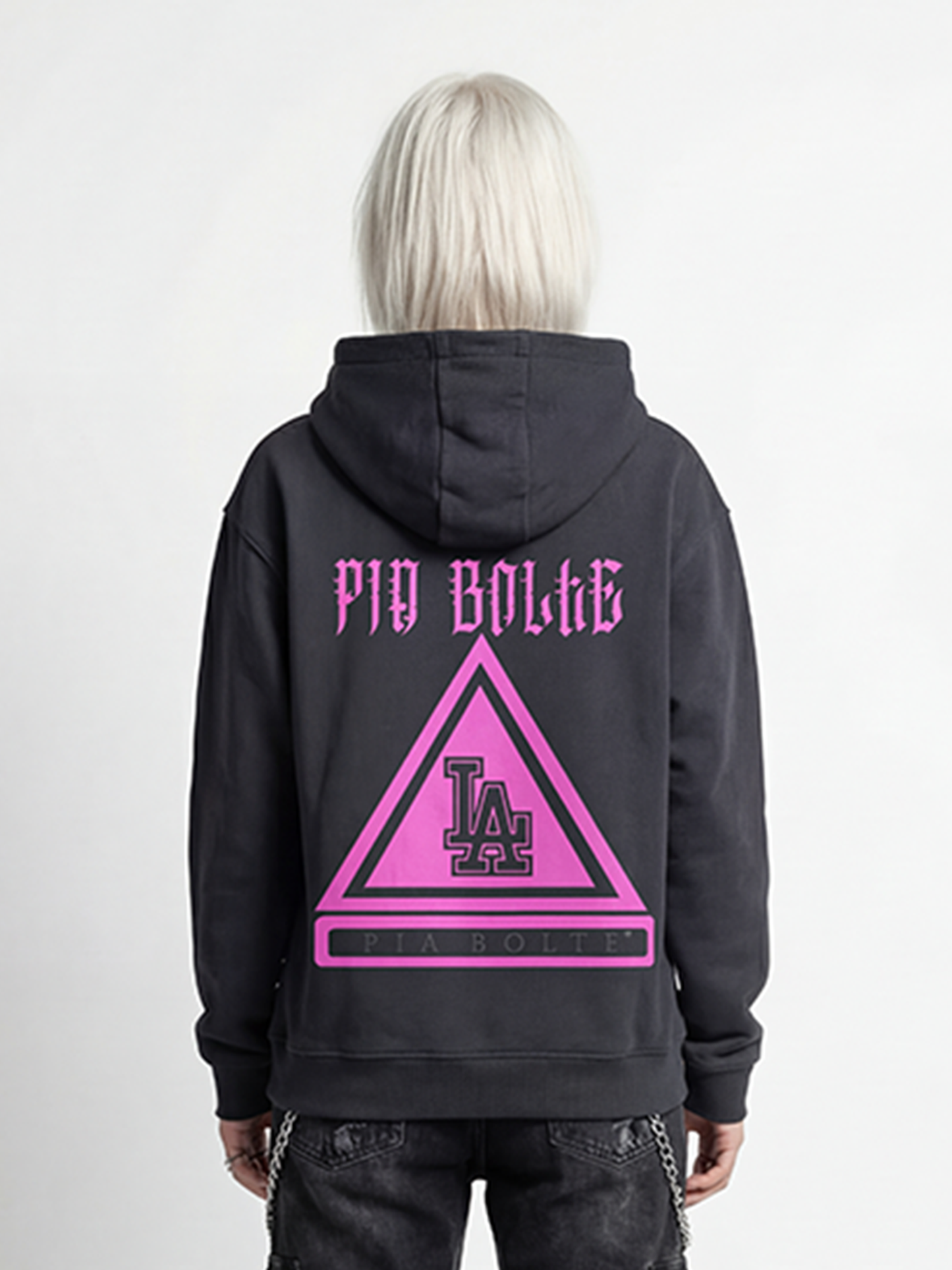WINTER Hoodie LA black pink fleece - PIA BOLTE® COUTURE