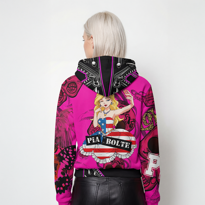 Hoodie Delft Pink Skully 👌👌