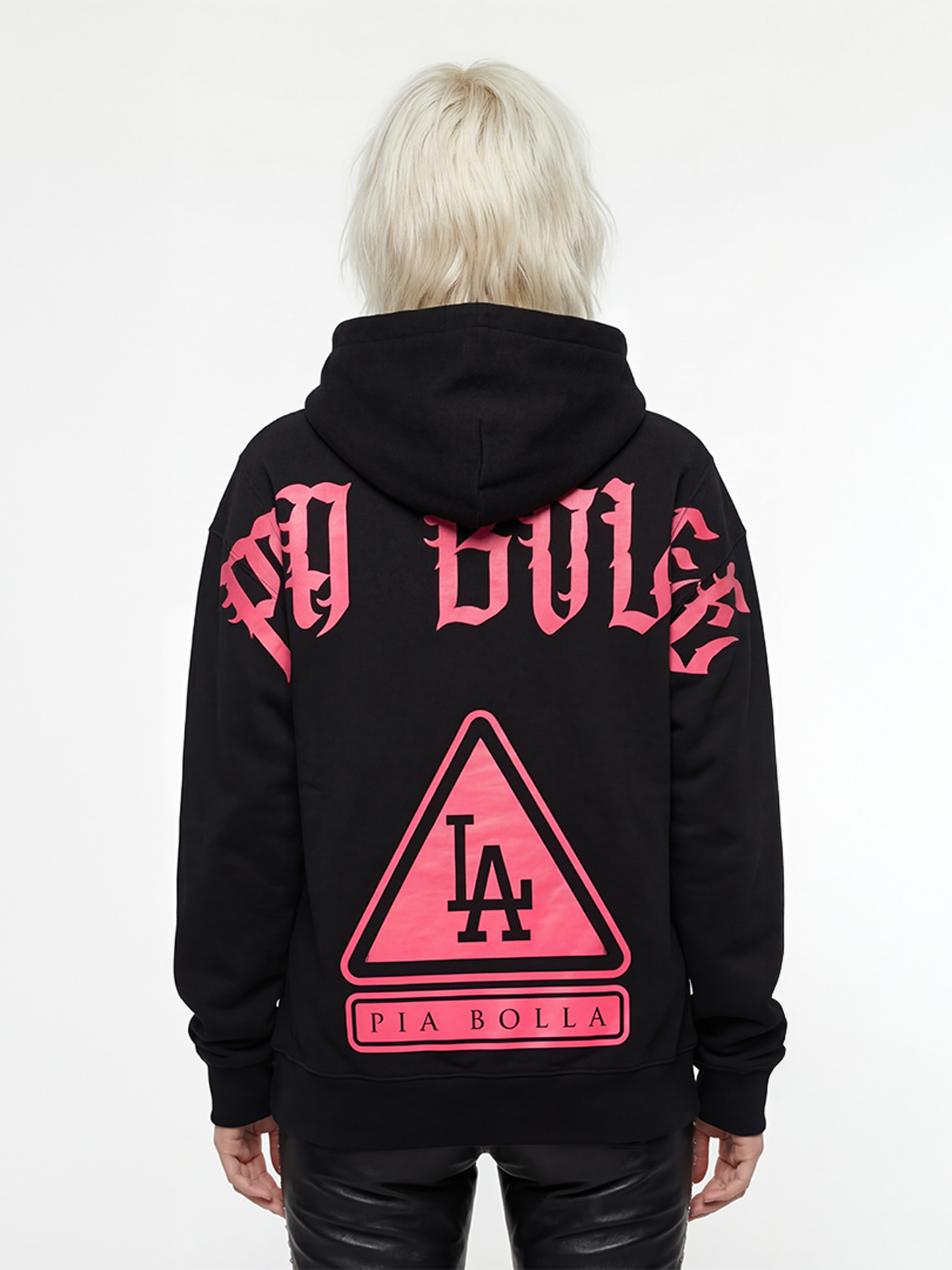 Hoodie LA black neon pink - PIA BOLTE® COUTURE