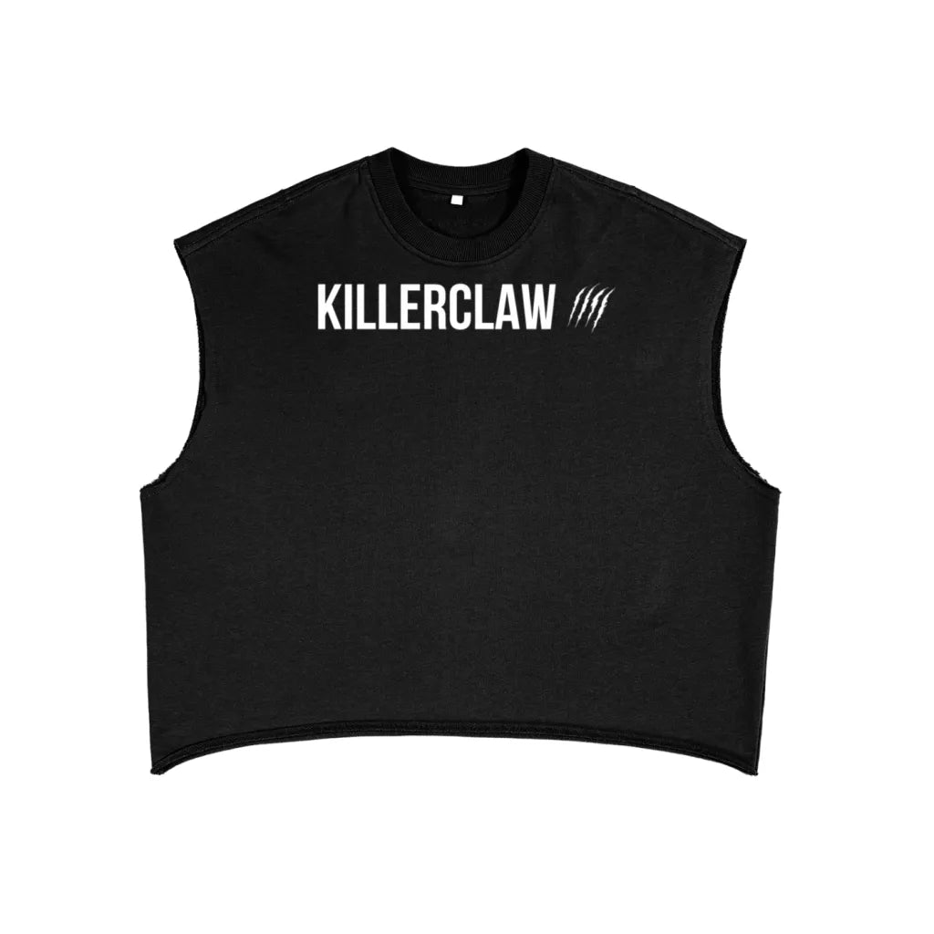 KILLERCLAW Cropped TRY HARD EVERYDAY – French Terry Boxy Tank Top - PIA BOLTE® COUTURE