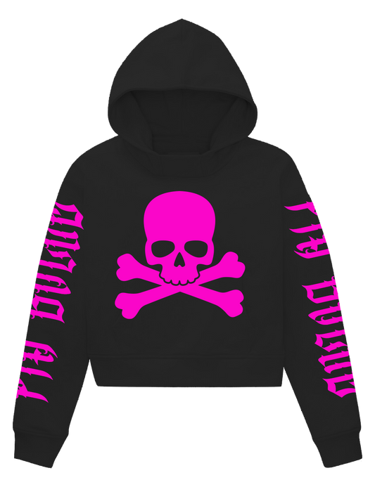 Crop Hoodie Skull (gold, neon pink, green, blue)