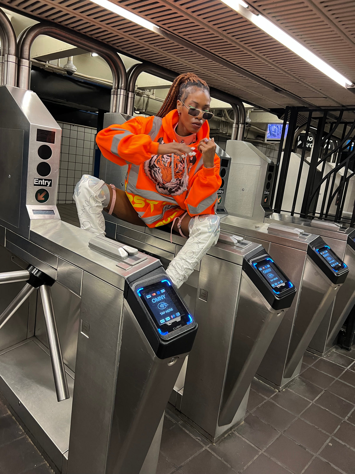 Hoodie construction Worker orange - PIA BOLTE® COUTURE