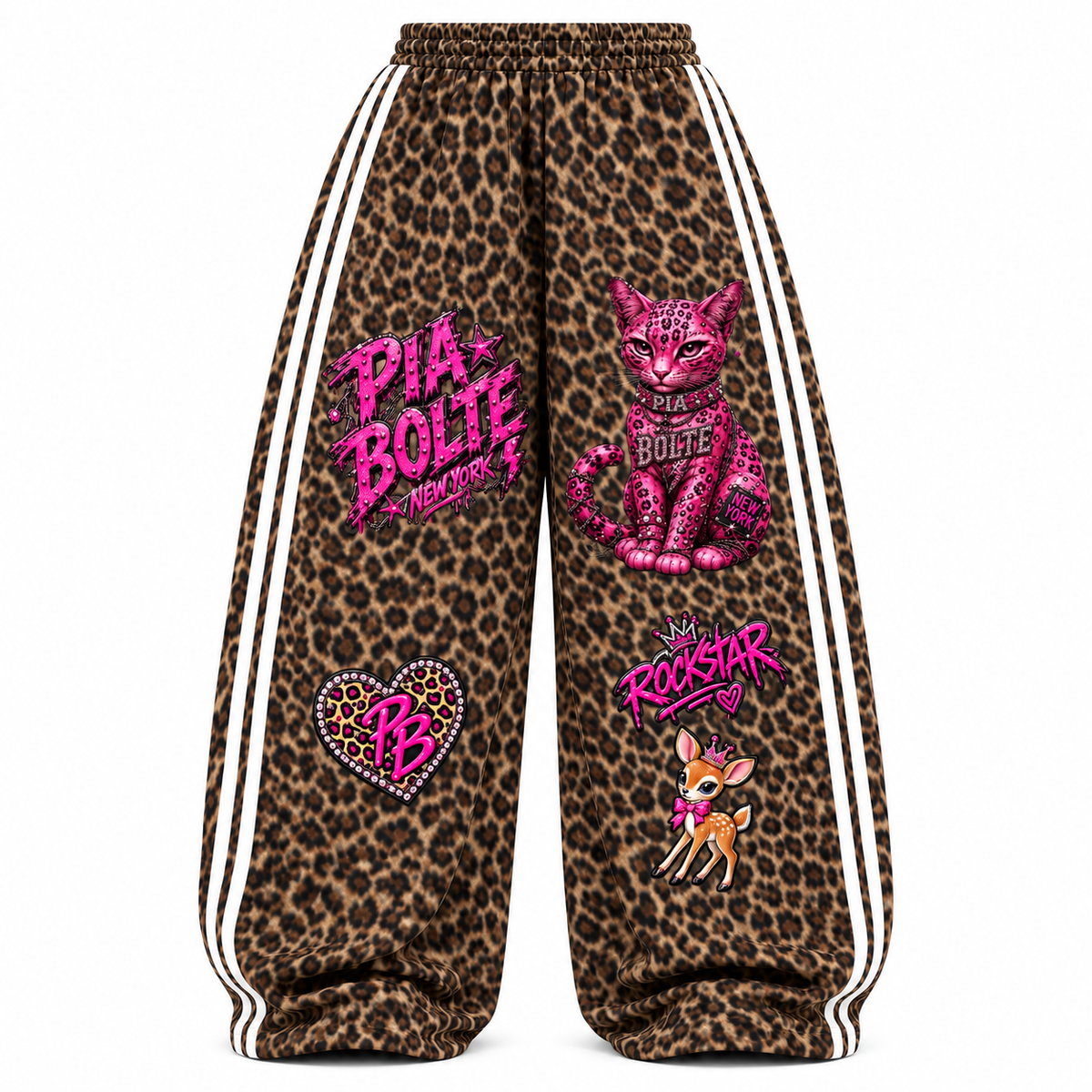PIA BOLTE® PATCH RIOT LEOPARD BARREL SWEATPANTS