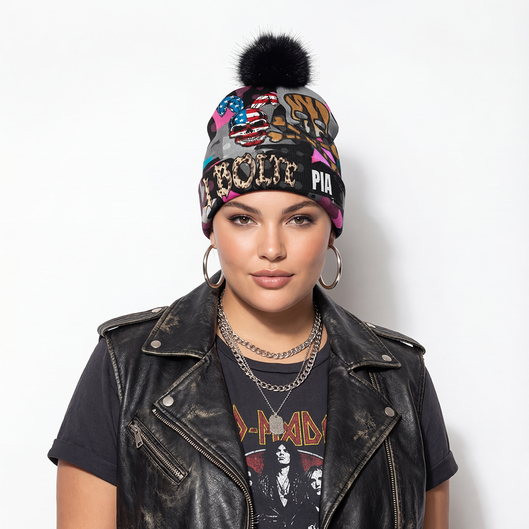 PIA BOLTE® Beanie – Leo Pink Skull Edition