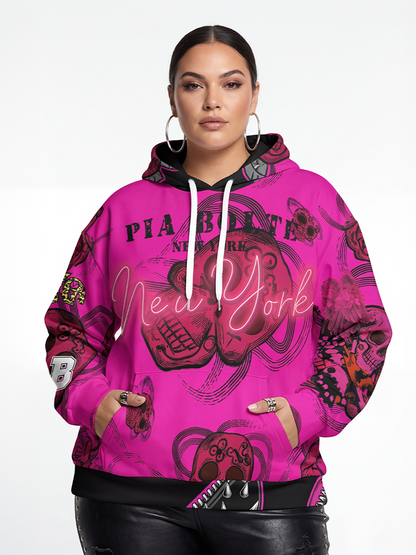 Hoodie Delft Pink Skully 👌👌