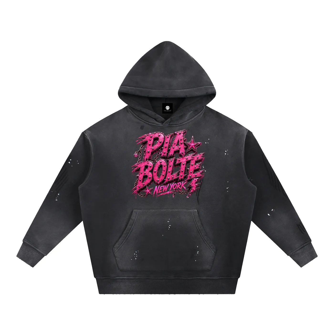 PIA BOLTE® REBEL TIGER NEW YORK FRAYED-HEM HOODIE