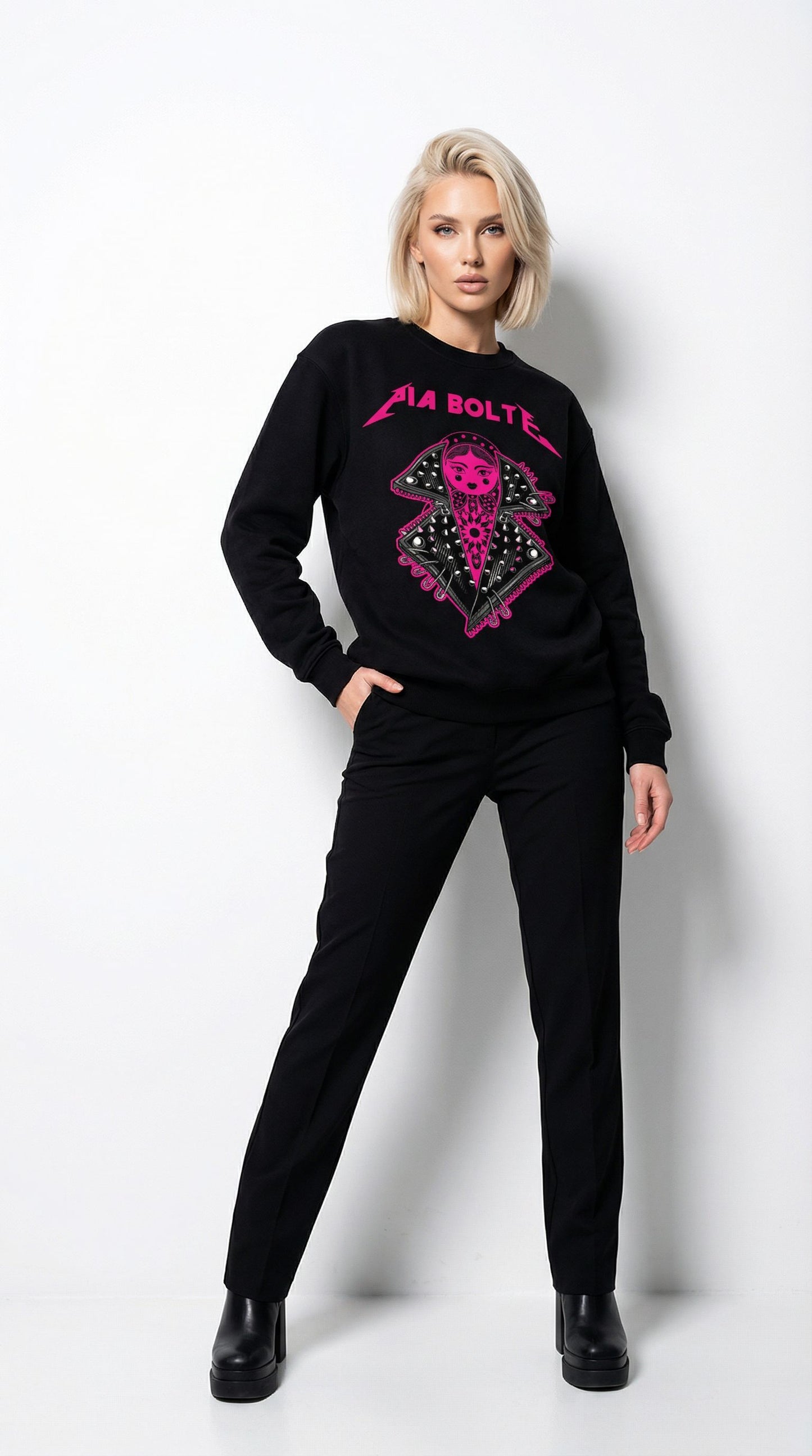 PIA BOLTE® Shirt - Rockstar Pink Icon schwarz - PIA BOLTE® COUTURE