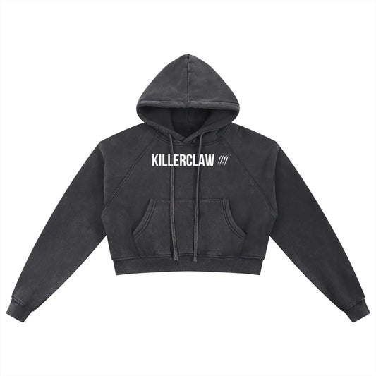 KILLERCLAW® Snow Washed Cropped Hoodie – NO FEAR. NO LIMITS. - PIA BOLTE® COUTURE