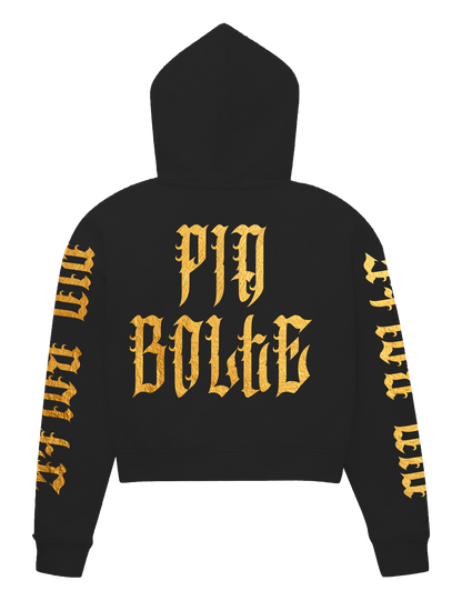 Crop Hoodie Skull (gold, neon pink, green, blue)