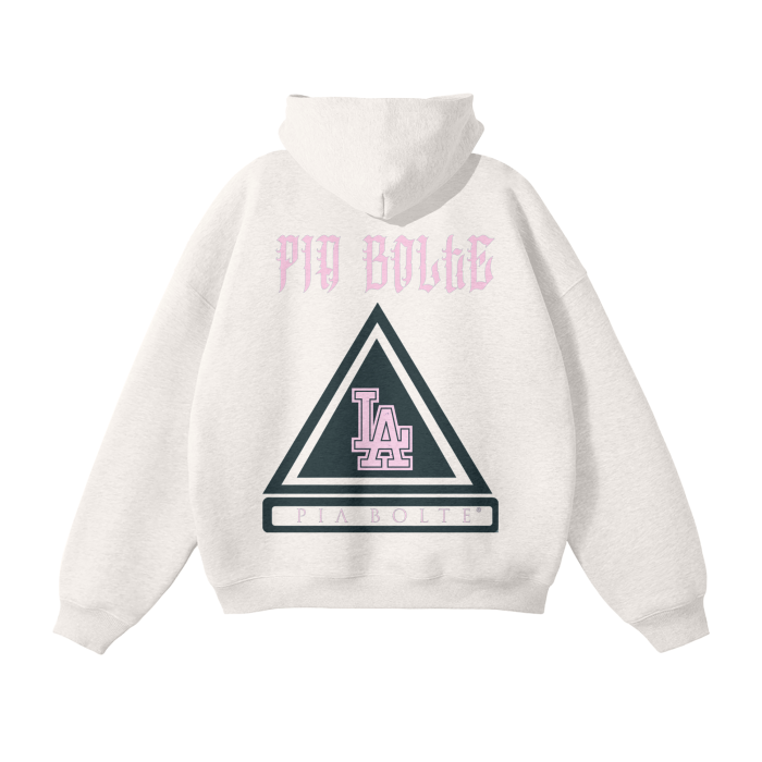WINTER Hoodie LA white black pink fleece