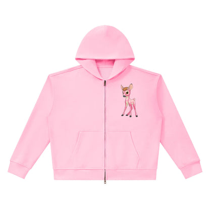 PIA BOLTE® PINK BAMBI & RAINBOW UNICORN FULL ZIP HOODIE