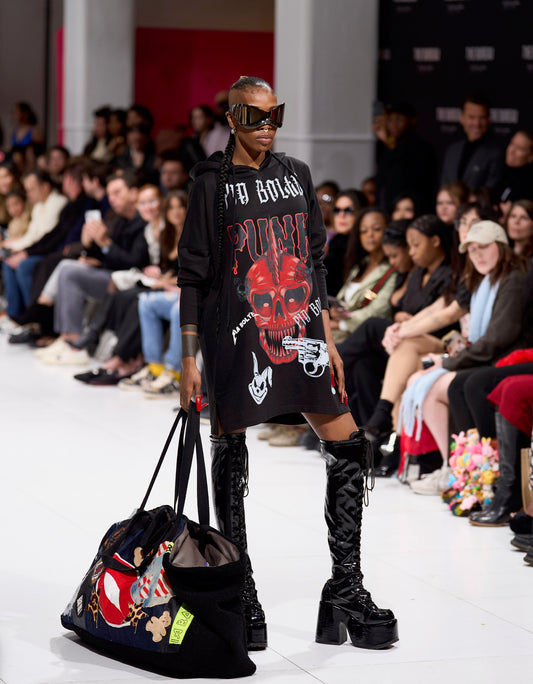 Hoodie long PUNK SKULL