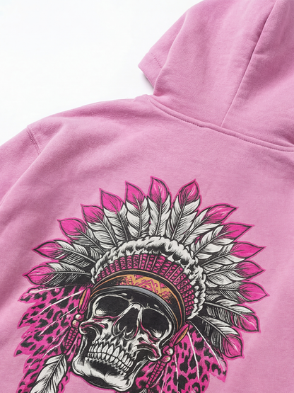 PIA BOLTE® Hoodie pink LOVE chief indiana skull (unisex) - PIA BOLTE® COUTURE