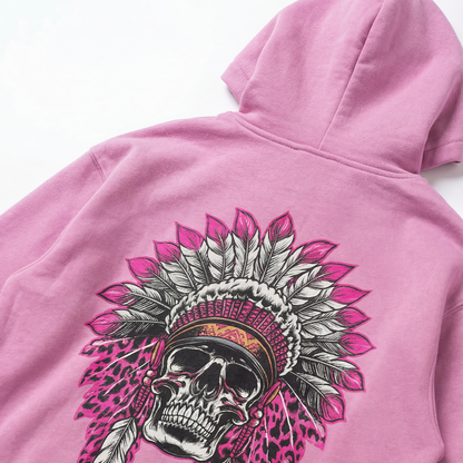 PIA BOLTE® Hoodie - pink LOVE chief indiana skull (unisex)