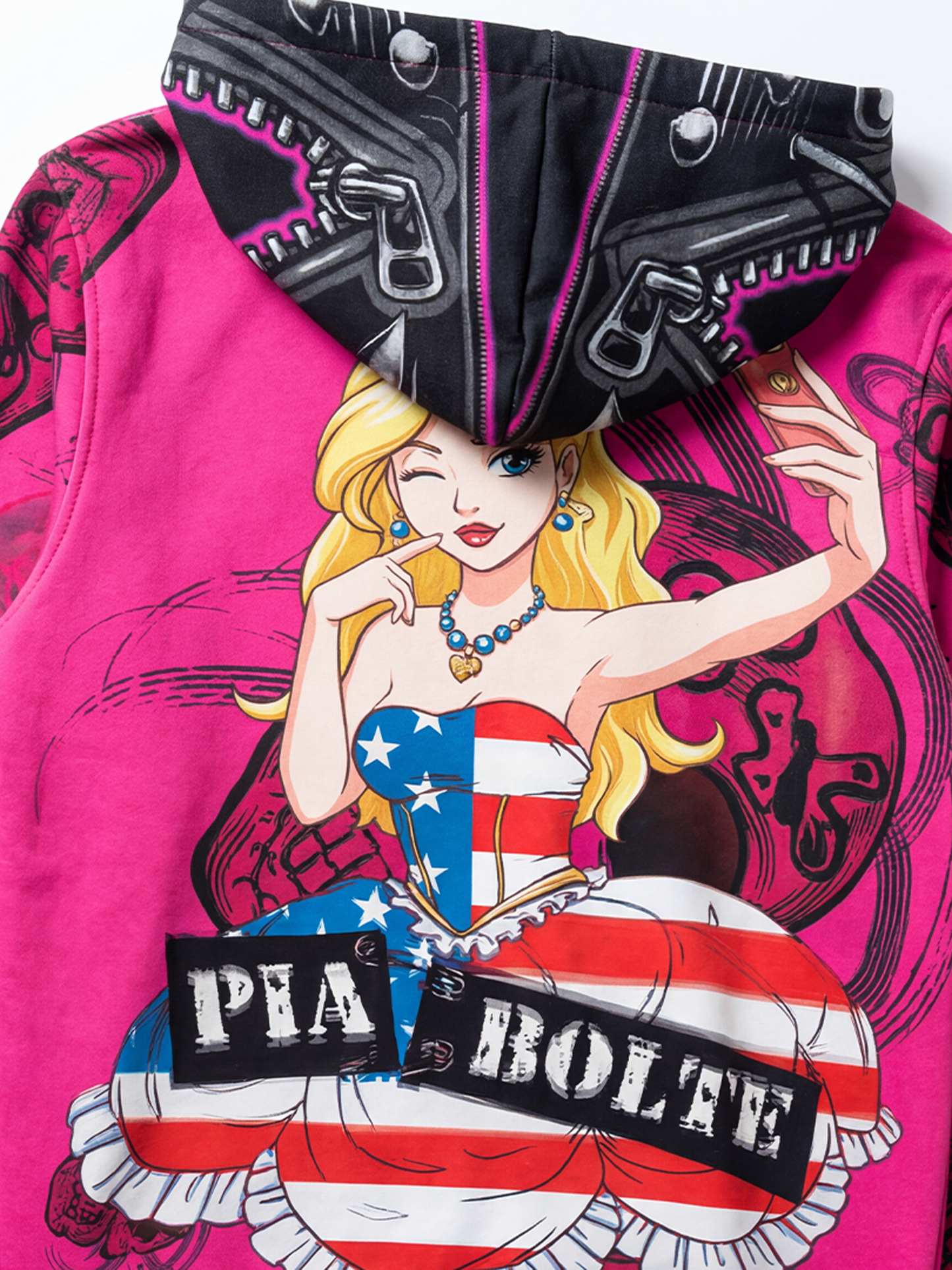 Hoodie Delft Pink Skully 👌👌