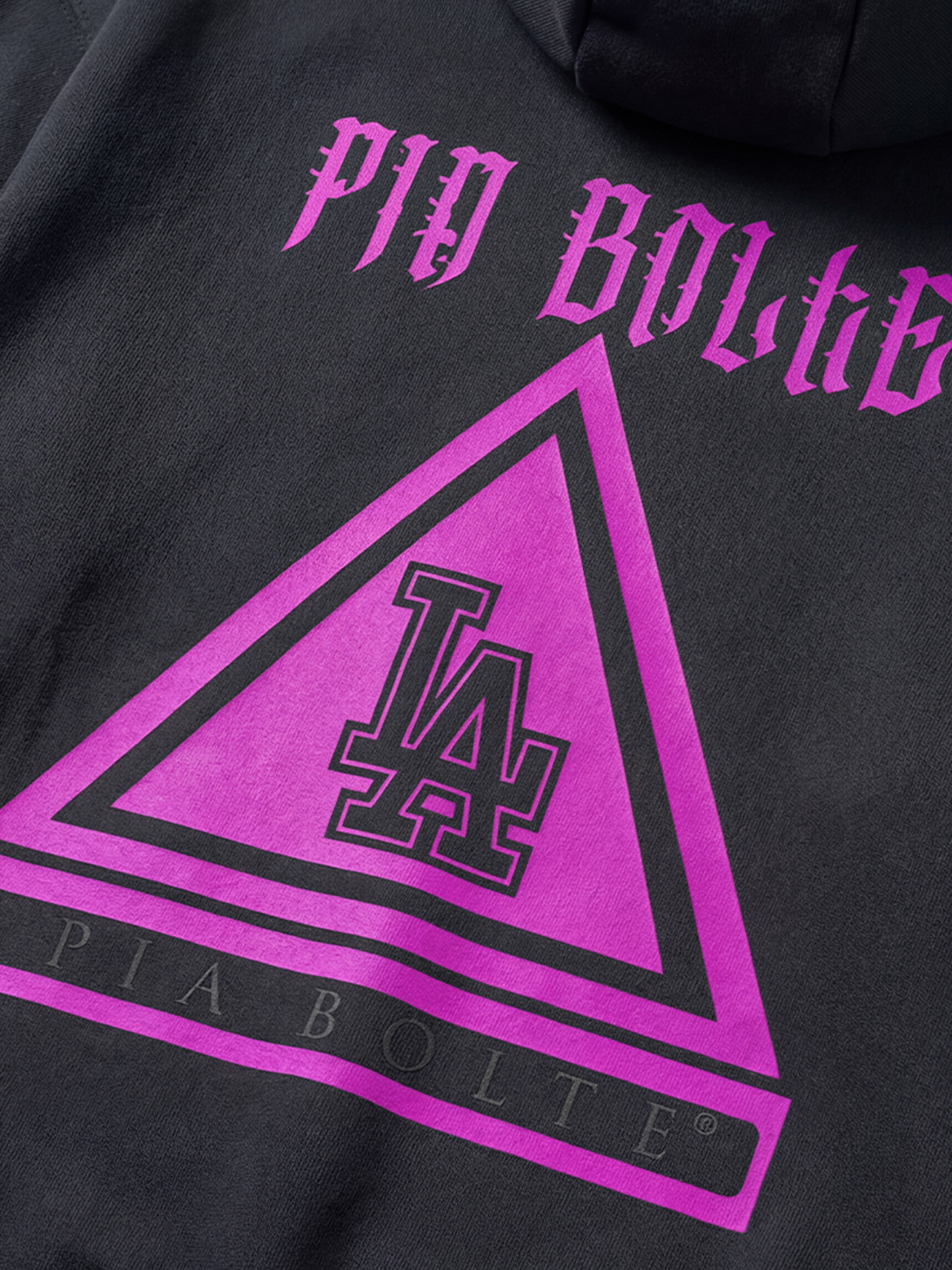 WINTER Hoodie LA black pink fleece - PIA BOLTE® COUTURE