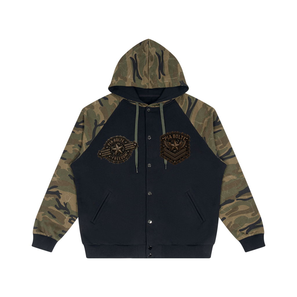 PIA BOLTE® PUNK DOG CAMO RAGLAN ZIP HOODIE