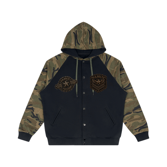PIA BOLTE® PUNK DOG CAMO RAGLAN ZIP HOODIE