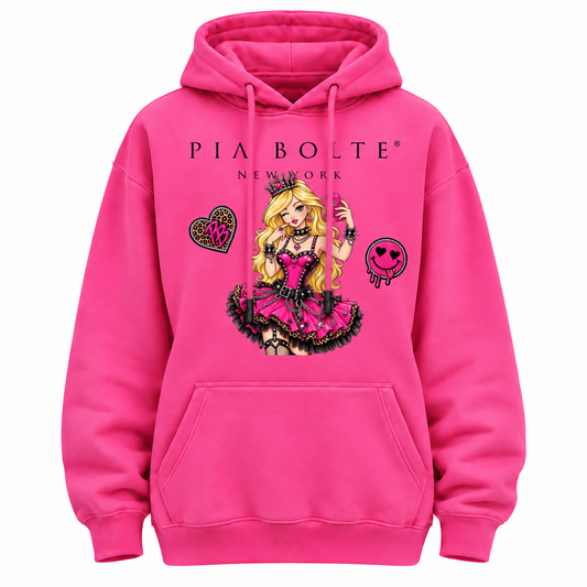 PIA BOLTE® ROCKSTAR DRAGON & GLAM CAT FLEECE HOODIE