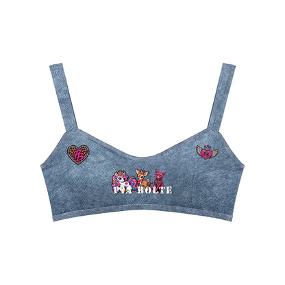 PIA BOLTE® PINK REBEL ICONS DENIM-LOOK BRA