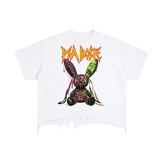PIA BOLTE® Shirt NEON ROCK BUNNY WHITE - PIA BOLTE® COUTURE
