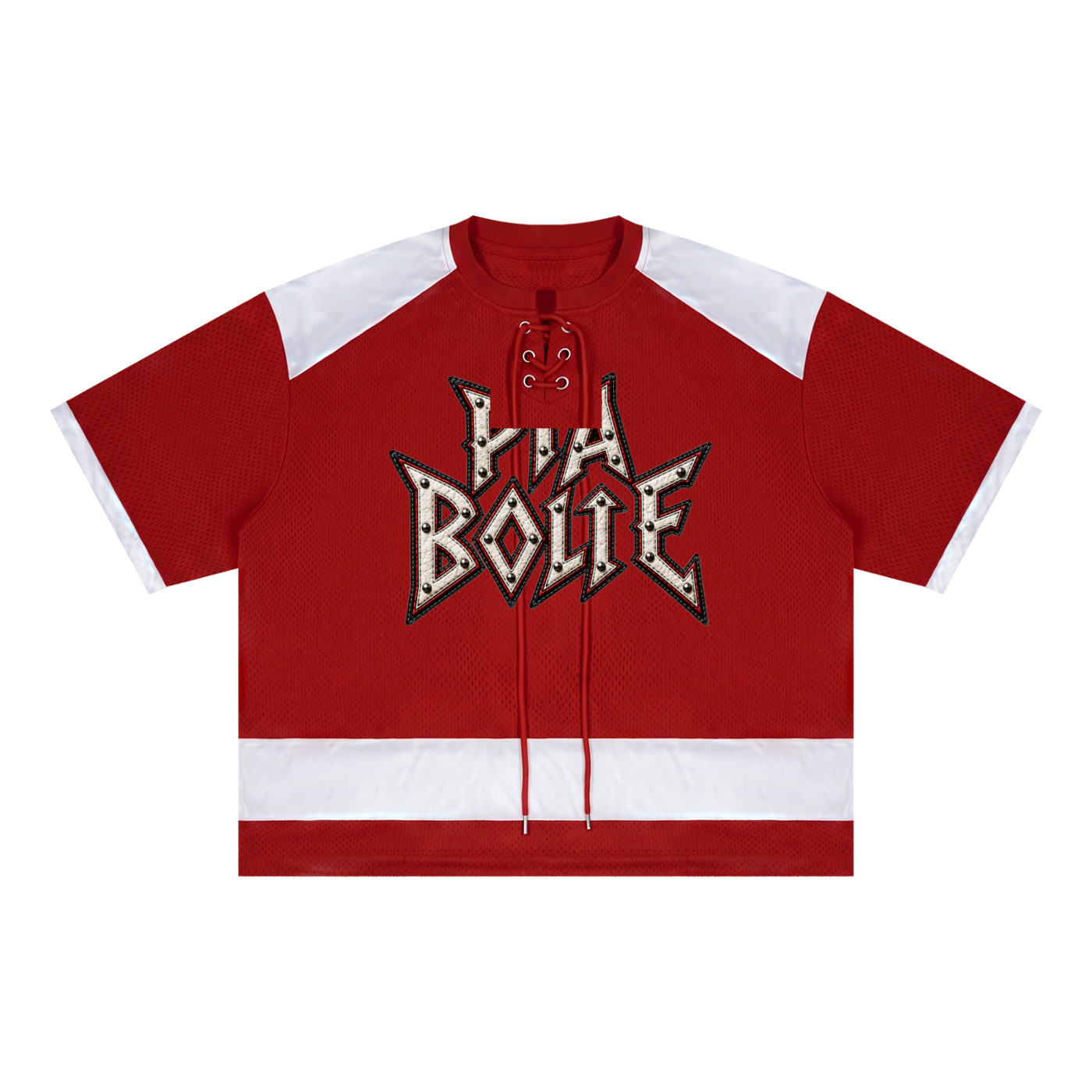 PIA BOLTE® Skull Red Hockey Mesh Lace-Up Jersey