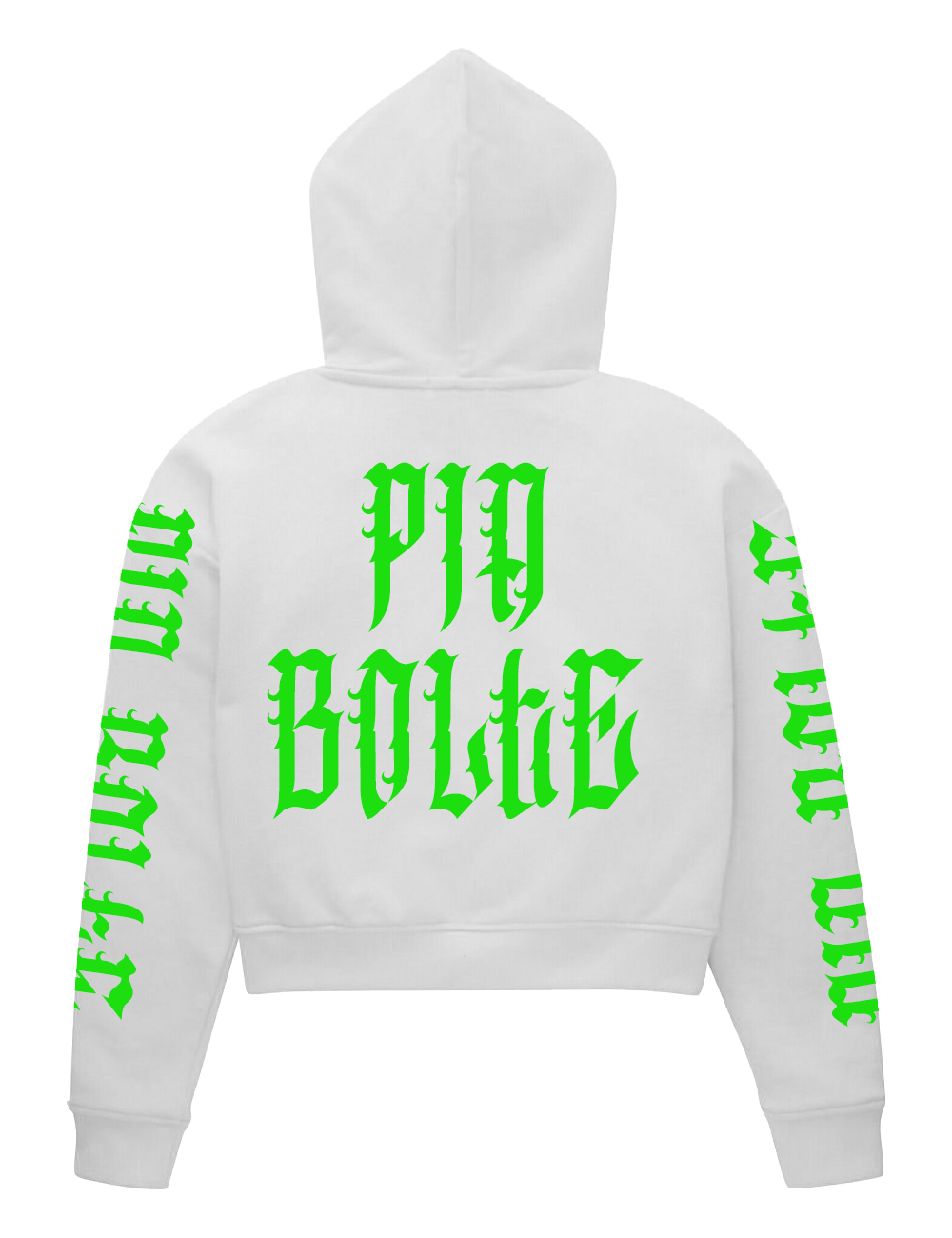 Crop Hoodie Skull (gold, neon pink, green, blue)
