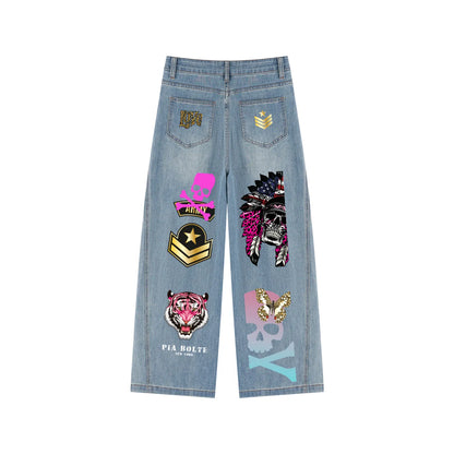 PIA BOLTE® Wild Spirit Schlag Jeans – Street Art Edition