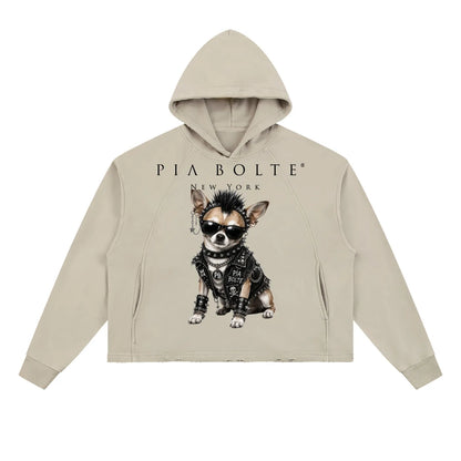PIA BOLTE® NEW YORK PUNK DOG LOVE VINTAGE HOODIE