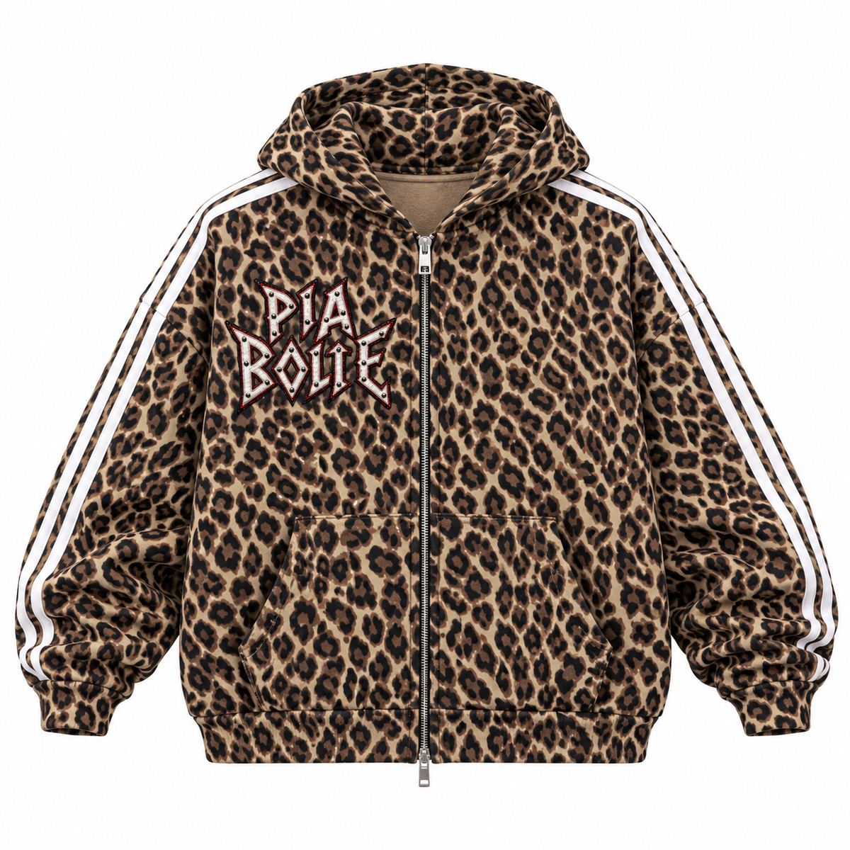 PIA BOLTE® PUNK BUNNY LEOPARD FULL ZIP HOODIE
