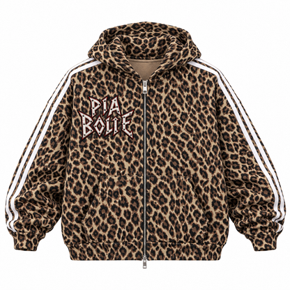 PIA BOLTE® PUNK BUNNY LEOPARD FULL ZIP HOODIE
