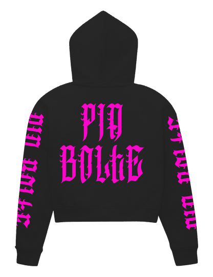 Crop Hoodie Skull (gold, neon pink, green, blue)