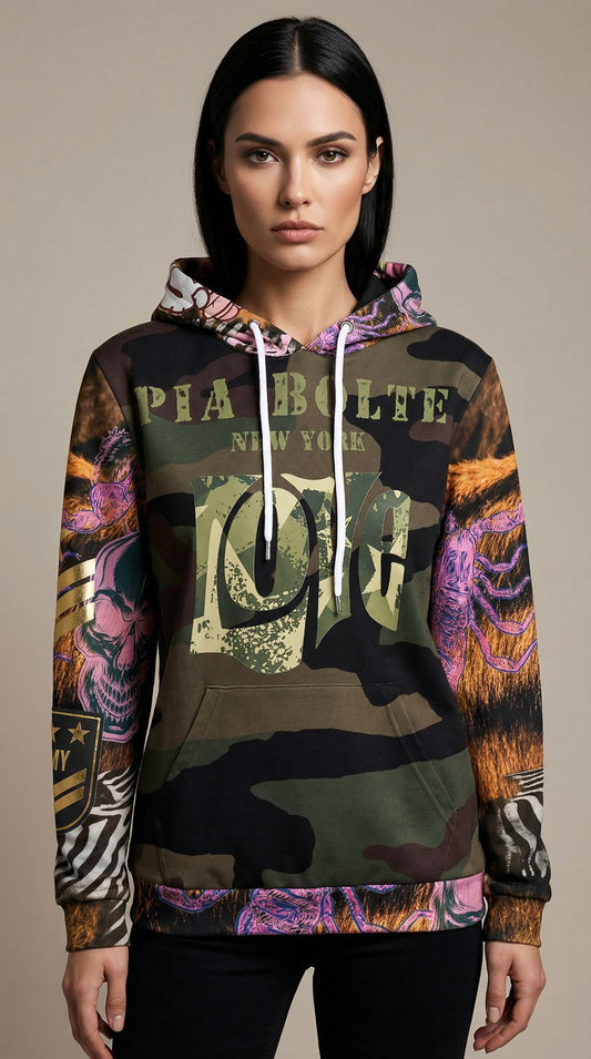 Hoodie camouflage LOVE